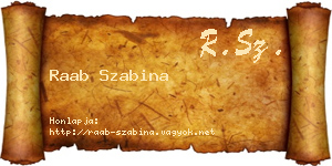 Raab Szabina névjegykártya